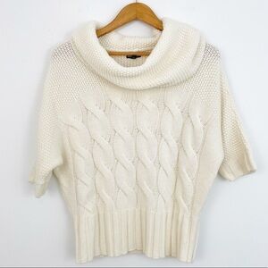 Express Cream Wool Blend Cable Knit Short Sleeves Sweater Size Xsmall